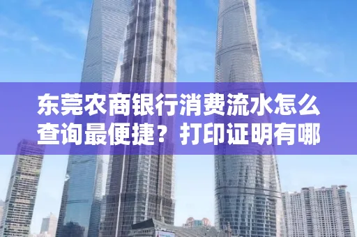 东莞农商银行消费流水怎么查询最便捷？打印证明有哪些风险需注意？